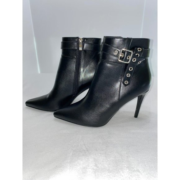 New Lulus Senne Black Pointed Toe High Heel Ankle Booties Size 9 - Picture 11 of 12